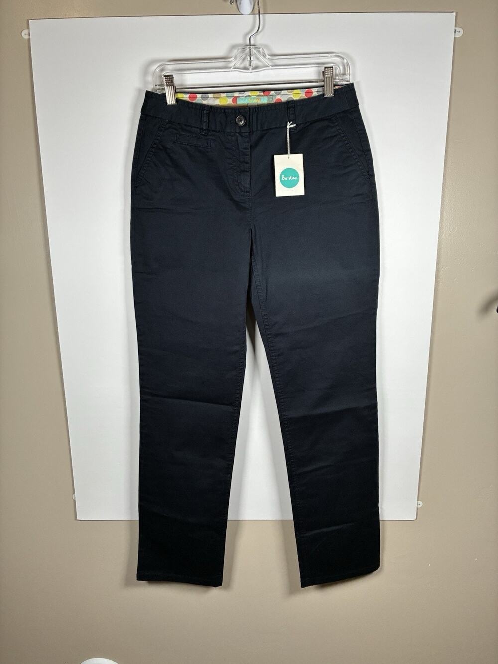 Boden Womens 6R NWT Navy Cotton Chino Pants Straight Leg Preppy Old Money
